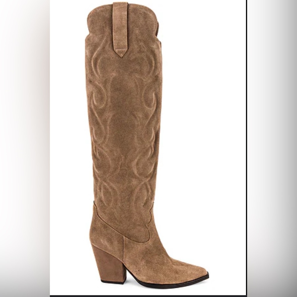 Revolve- Amigos Lo Boot in Taupe Suede 7.5 US women’s.